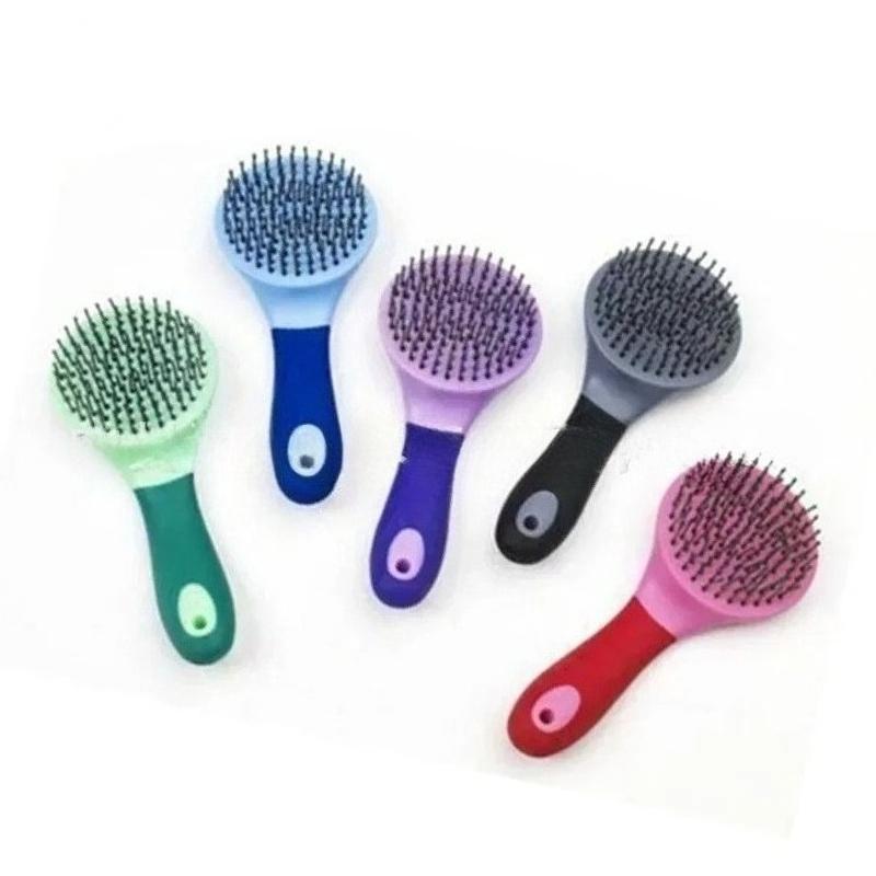 1pc Horse Mane & Tail Brush Round Shaped Soft Rubber Grip  Needle Bristles Stable Cleaning Kit Horse Gro oming Brush n ew