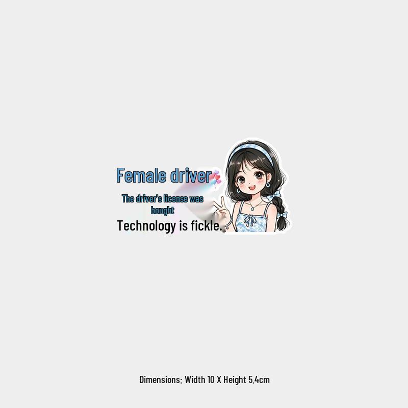 Creative Female Driver Warning Car Sticker - Waterproof, Sun-Protected for Rear Windshield, Ideal for Drifting Enthusiasts