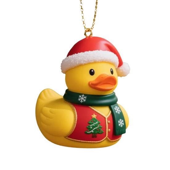 Christmas Duck Ornaments Acrylic Cartoon Ducks Xmas Tree Hanging Decorations for Holiday Party Favors Home Decor
