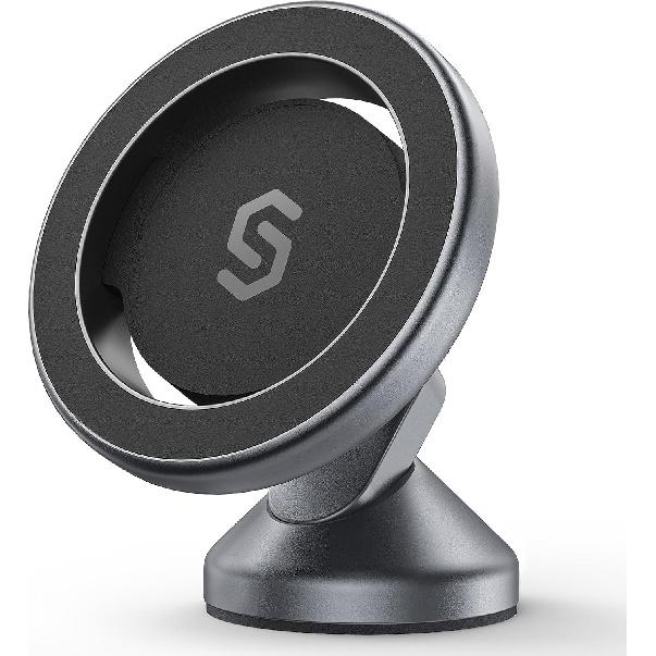 SYNCWIRE MagSafe Car Mount, Magnetic Phone Holder, Space Gray, 1 Pack