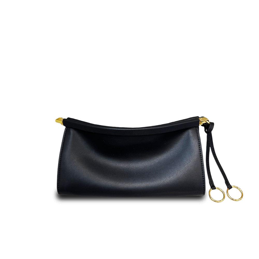 Cross-border French niche leather clip bag, retro baguette bag, high-end single shoulder underarm bag, fashion messenger women's bag