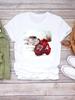 Printed Lady Clothing Fashion Christmas Women Plaid Truck Tree Trend 90s Short Sleeve TShirts New Year Graphic T Top Tee