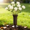 New Plastic Cemetery Vase with Spikes Black White Grave Flower Vase Memorial Vase Grave Yard