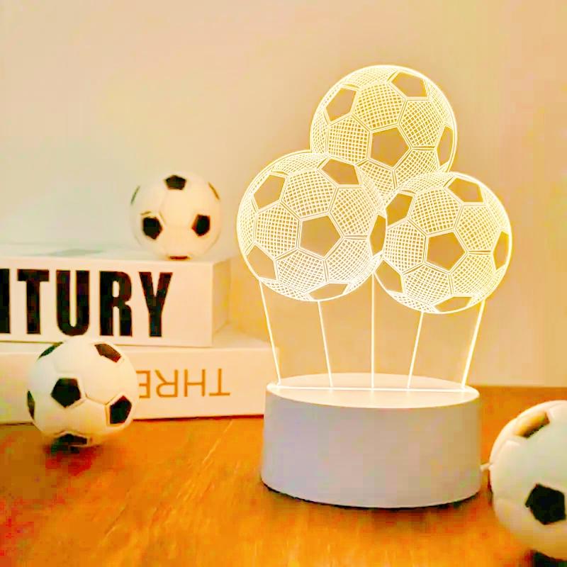3D football sports night light USB plug bedroom bedside creative desk lamp sports enthusiast gift decoration night light