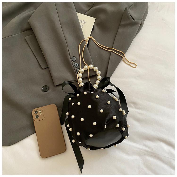 Small Fairy Bag Water Bucket Style With Pearl Detailing For Daily Use
