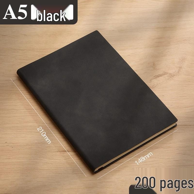 Custom Logo A5 Soft Leather Notebook - Thickened Business Office Notepad & Student Diary