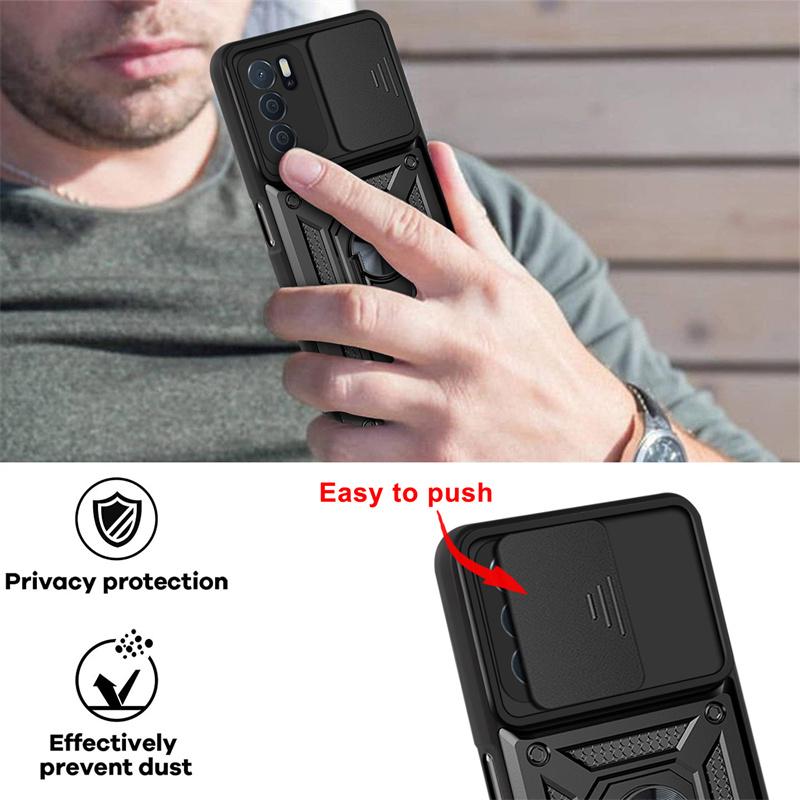 For Oppo A16 6.52 Case Car Magnetic Ring Shockproof Armor Phone Case for Oppo A16s A 16 S OppoA16 CPH2269 Stand Holder Cover