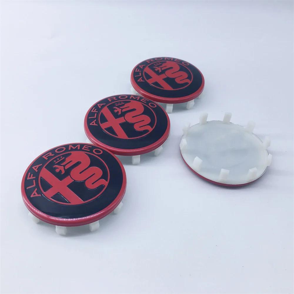 Car Stickers For Alfa Romeo 4pcs 60MM 10pin GTAM 159 147 166 Car Emblems Wheel Center Covers Hub Cap Stickers for Alfa Romeo Giu