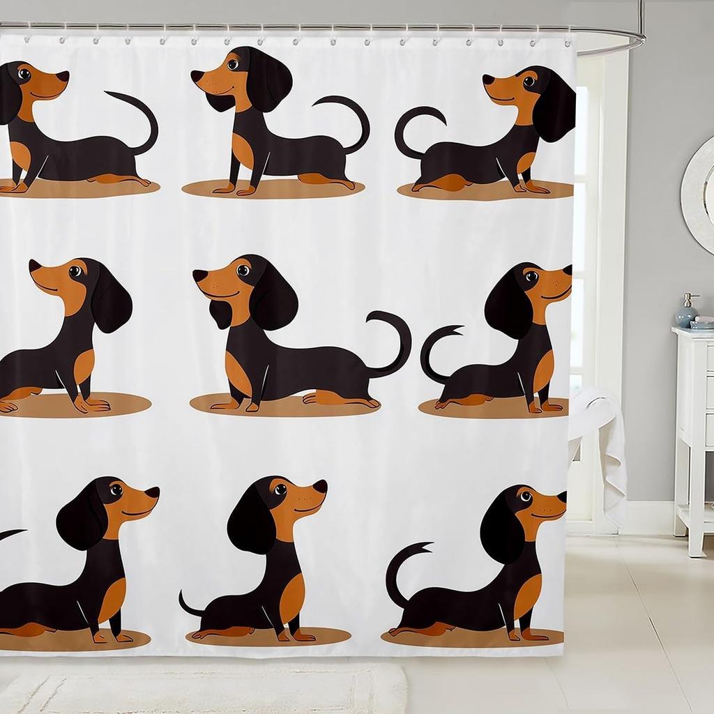 Cat Fabric Shower Curtain for Girls Kids Teen,Colorful Cartoon Animals Bathroom Shower Curtain Sets Cute Pet Shower Curtain
