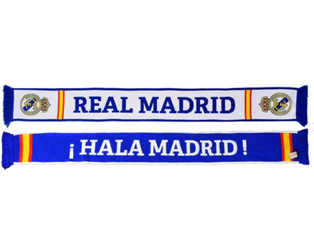 Eșarfă oficială Real Madrid cu două fețe Eșarfă Real Madrid cu două fețe Europa, albă [Articol]