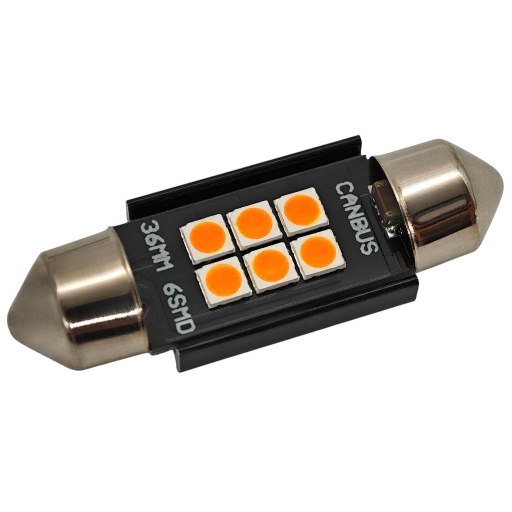 C5W LED Bulb SV8.5 12-24V CANBUS 36mm - Orange Off-Road