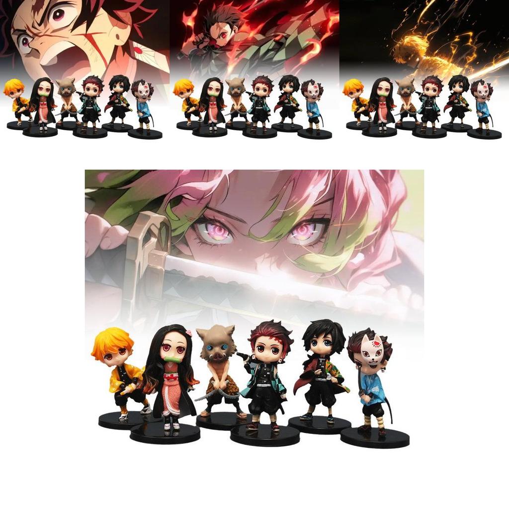 High Quality Demon Slayer Tanjiro Nezuko And Zenitsu Figures Set Of 6 For Anime Fans
