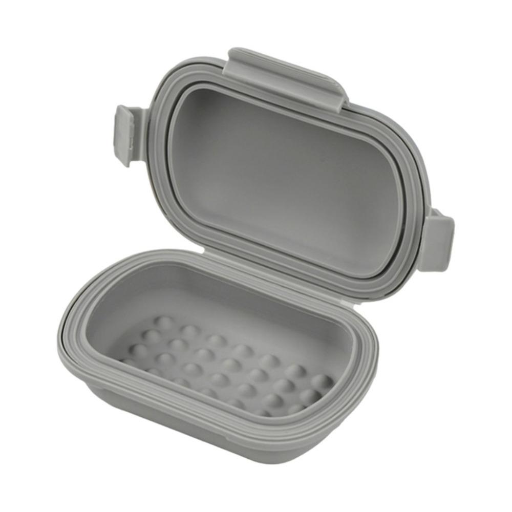 

Flip Top Lid Soap Container Silicone Sealed Soap Box Multifunction Travel Soap Box Dormitory сірий