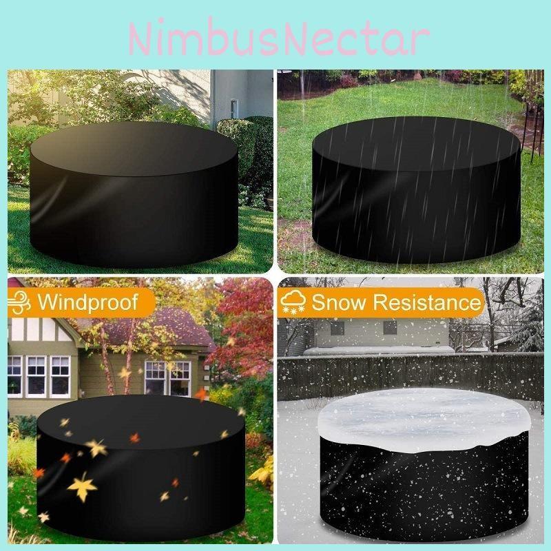 Round Patio Waterproof Garden Furniture Cover Outdoor Table Chair Protector Dust