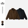 ORIGTEEN Men's Trendy Stand Collar Streetwear Jacket, Spring/Autumn Loose Fit Pure Cotton Workwear, Model JK8016