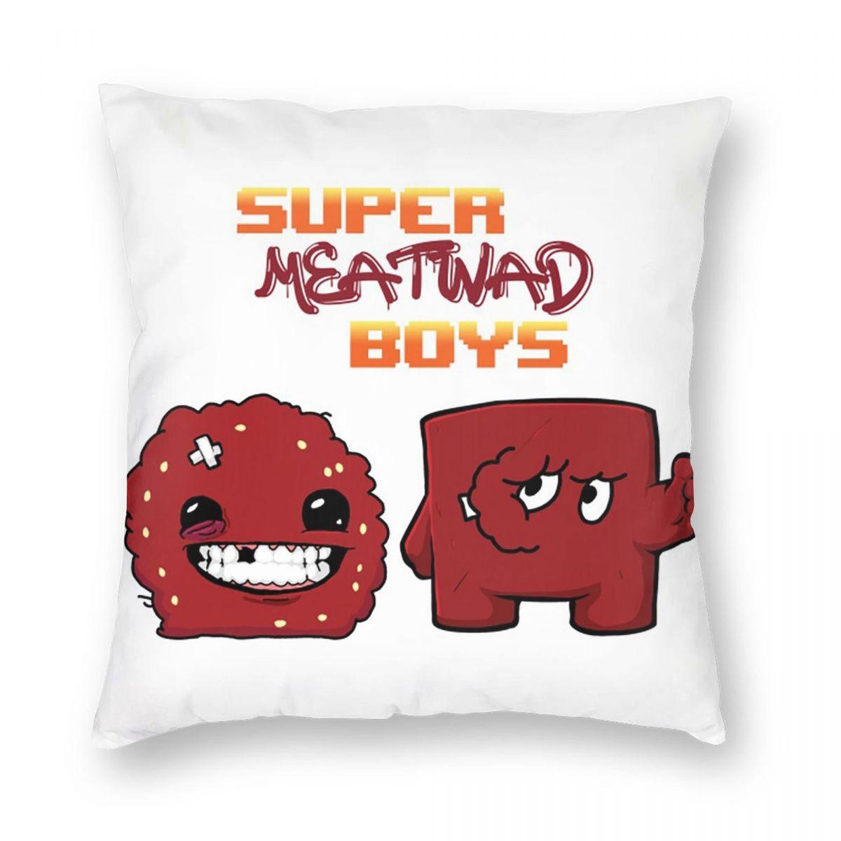 

Super Meatboy Logo Square Pillowcase Pillow Cover Cushion Zip Decorative Comfort Throw Pillow for Home Sofa 12x12Inch