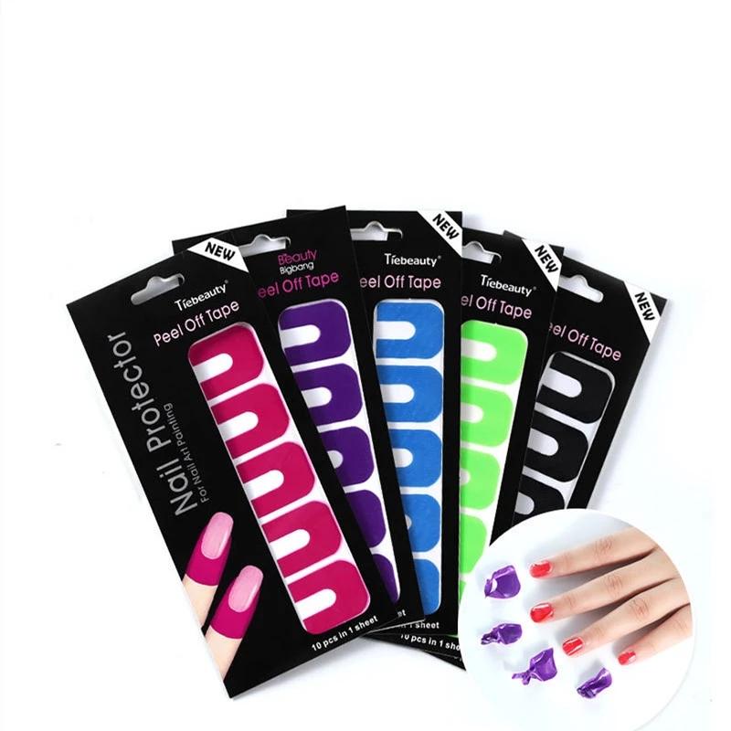 3 Pack Stripping Tape Anti-splash Protection Nails Creative U-shaped Fingerprint Stickers Finger Skin Protection Nail Polish Stickers