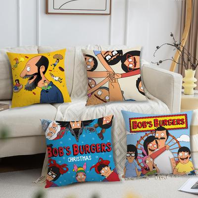Cartoon B-Bobs B-Burgers Cushion Cover Living Room Accent Couch Back Support Square Lounge Restful Nap Companion Pillow Case