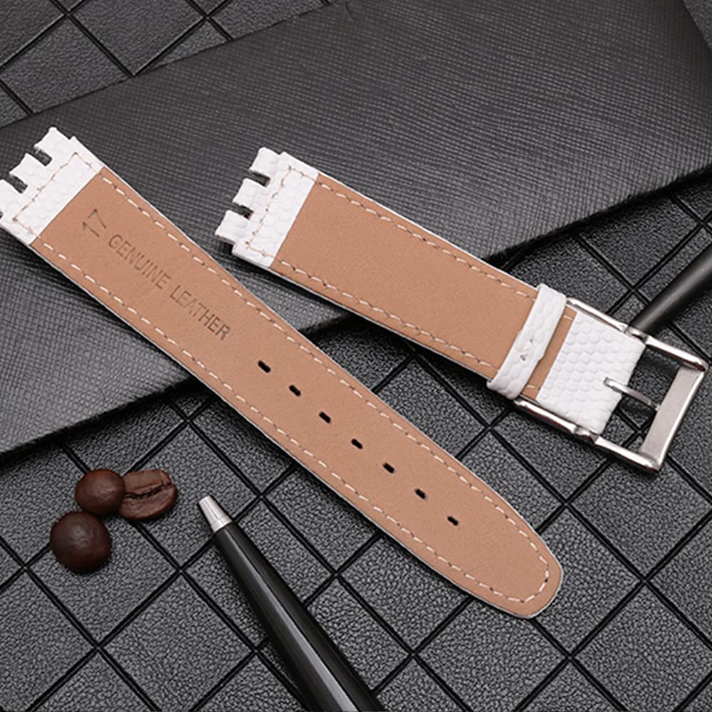 ZHUOLEI Swatch Watch Includes 3 Spring Spring Bar and Box Strap, 17mm/19mm, White, Bars, Remover,