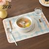 Cafe Style Placemats Rectangular Plaid Placemat, Heat Resistant Non-Slip Colorful Dining Cute Tableware Placemat Patterns, Artificial Leather