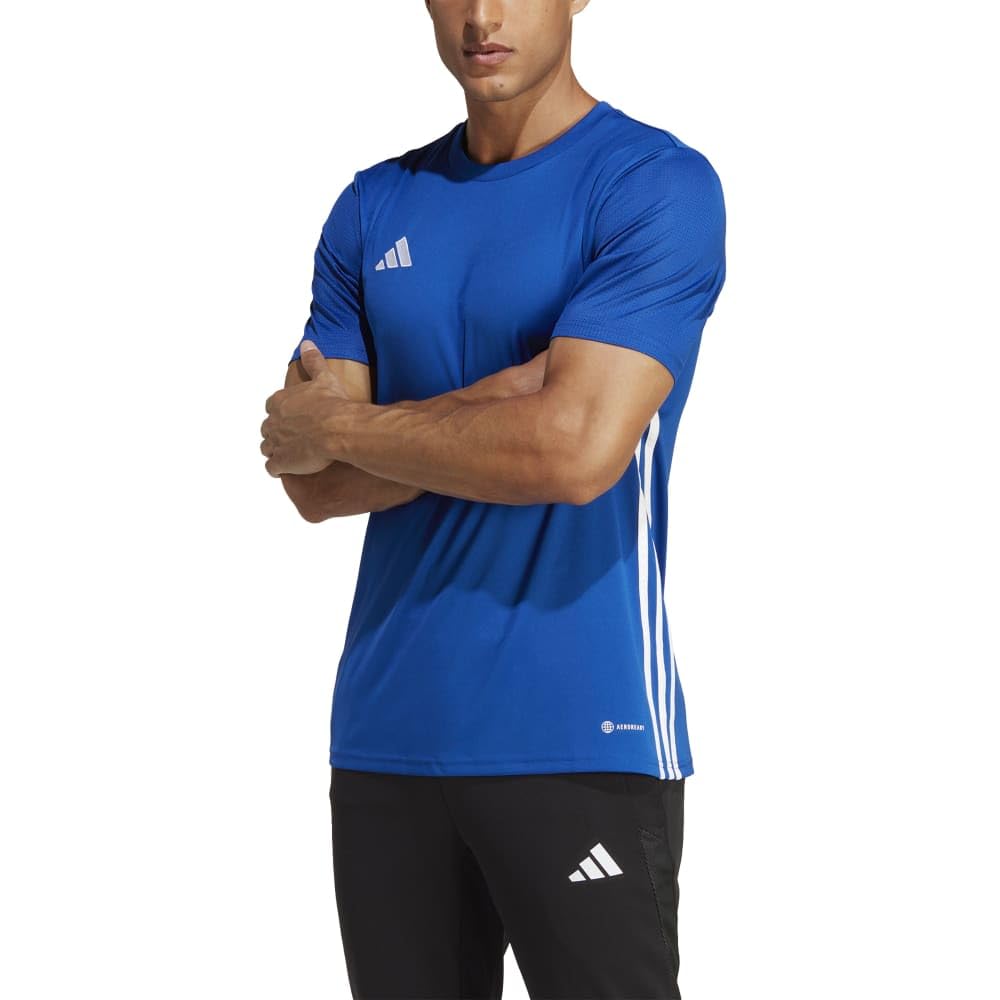 Adidas Tavera 23 Jersey Soccer Short Sleeve Team Royal Size S Men's T-Shirt, Blue/White (H44528), (WJ465)