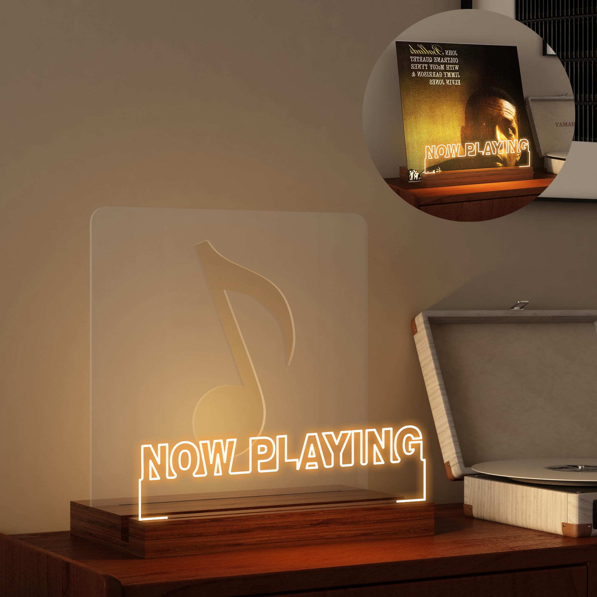 YuanDian Now Playing Record Wooden and