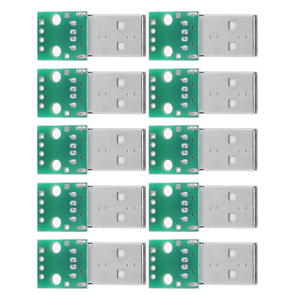 10Pcs USB Type A Male Plug To DIP Adapter Board 4 Pin 2.54mm Pitch