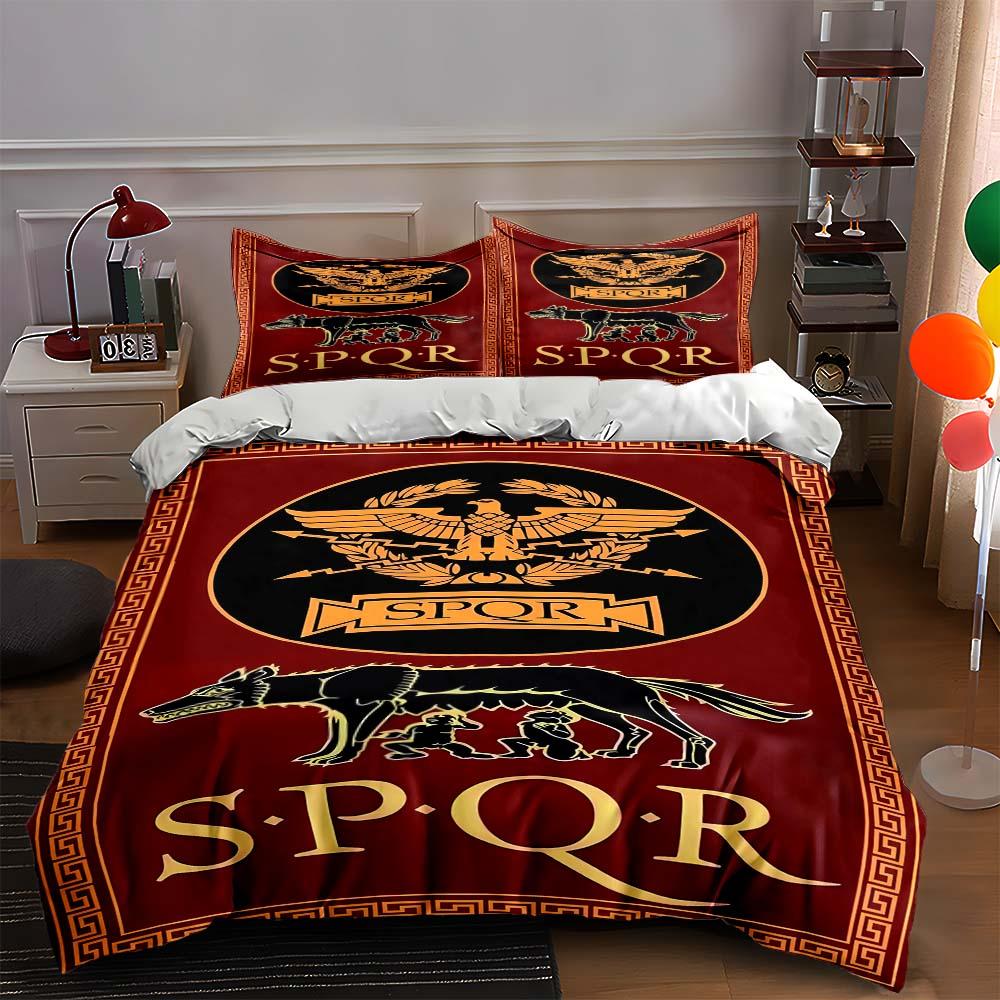 

Roman emblem motif Bedding Duvet cover sets Duvet covers Pillowcases gifts (1 * Duvet Cover 2 * Pillowcases, without duvet insert) 135x200cm