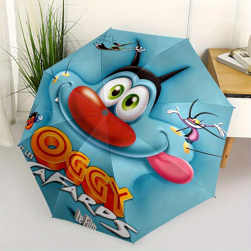 1pc Oggy and the Cockroaches Umbrella with Plastic Handle,Suitable for All Seasons Home Travel Outdoor UmbrellaM1158