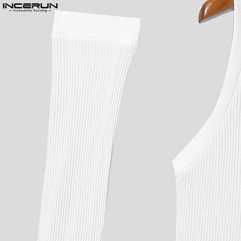 INCERUN Men V Neck Sleeveless Hooded Rib Casual Fitted Tank Tops with Oversleeve