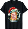 Funny Santa Claus Drinking Beer Wonderful Time Christmas T-Shirt