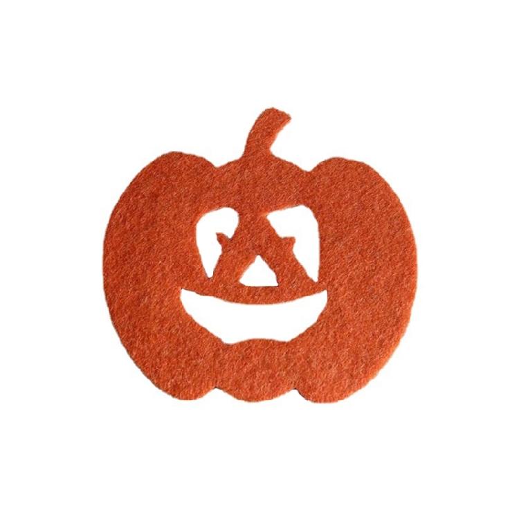 4Pieces Coaster Cup Drink Coaster Mat Pad Hot Table Halloween Pumpkins Felt Cups