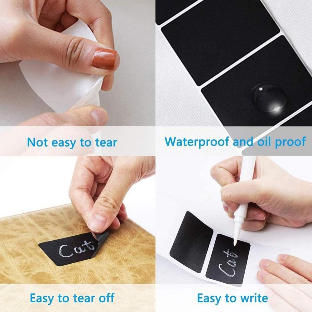 Stickers With Pen 1 Roll /150pcs 2.17x1.38in Black