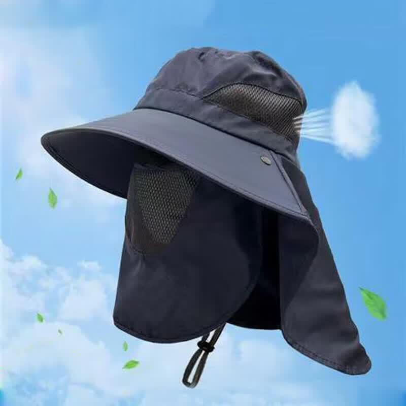 Ronglv Outdoor Summer Sun Hat with Face Mask