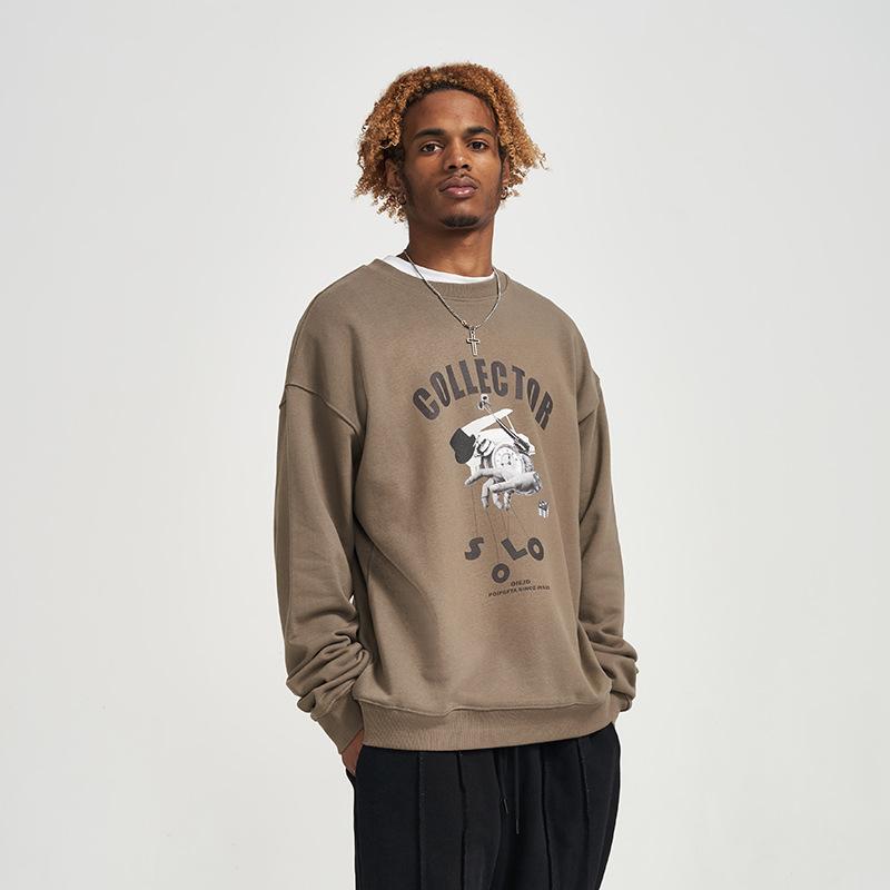 Spring and Autumn New Sweater Men's Trend Brand Loose American Crew Neck Casual Jacket Couple Long Sleeve Top Fashion