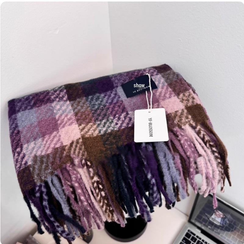 Korean Style Unisex Wool Blend Scarf: Anti-Pilling, Warm, Multi-Purpose Winter Shawl