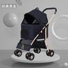 new Outdoor large space, four wheeled cat, dog, and dog cart, lightweight foldable and separated pet cart Pet Strollers