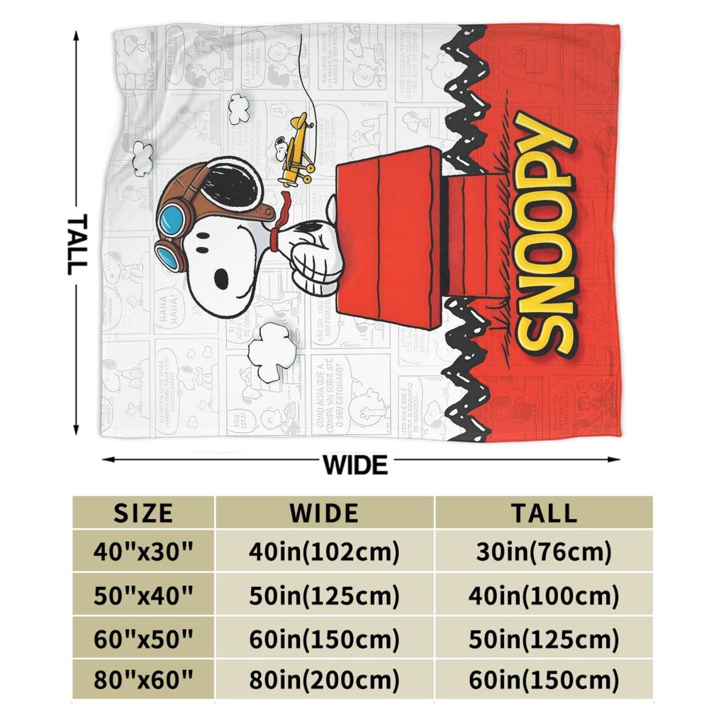 Snoopy Cartoon Dog Pilot Blankets Fleece All Season Multi-function Lightweight Throw Blanket for Bed Office Bedding Throws