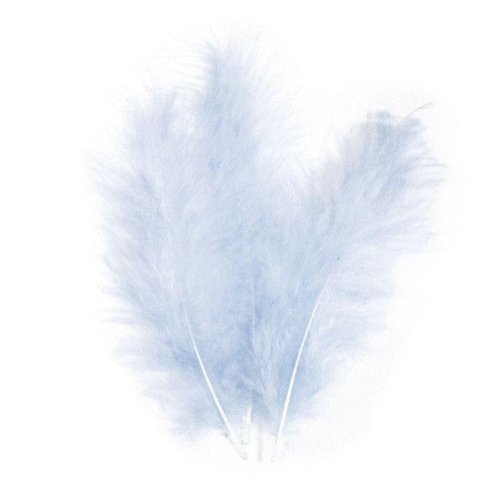 Plume duvetée, bleu clair, 10 - 15 cm, 15 pces