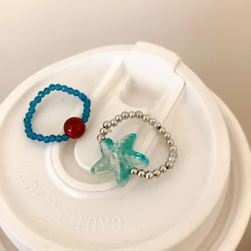 Versatile Glazed Starfish, Ring Niche Light Luxury High-end Index Finger Ring Fashion Temperament Simple Jewelry Women