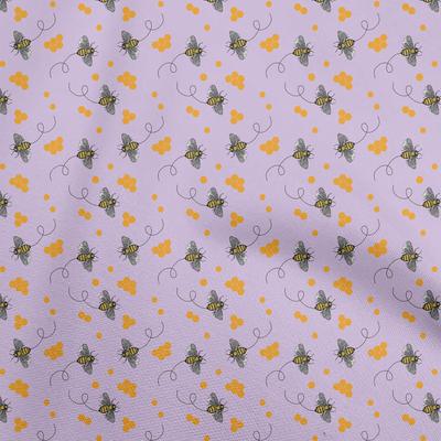 Cotton Flex Lavender Fabric Honey Bees Dress Material Fabric Print Fabric By The Yard 40 Inch