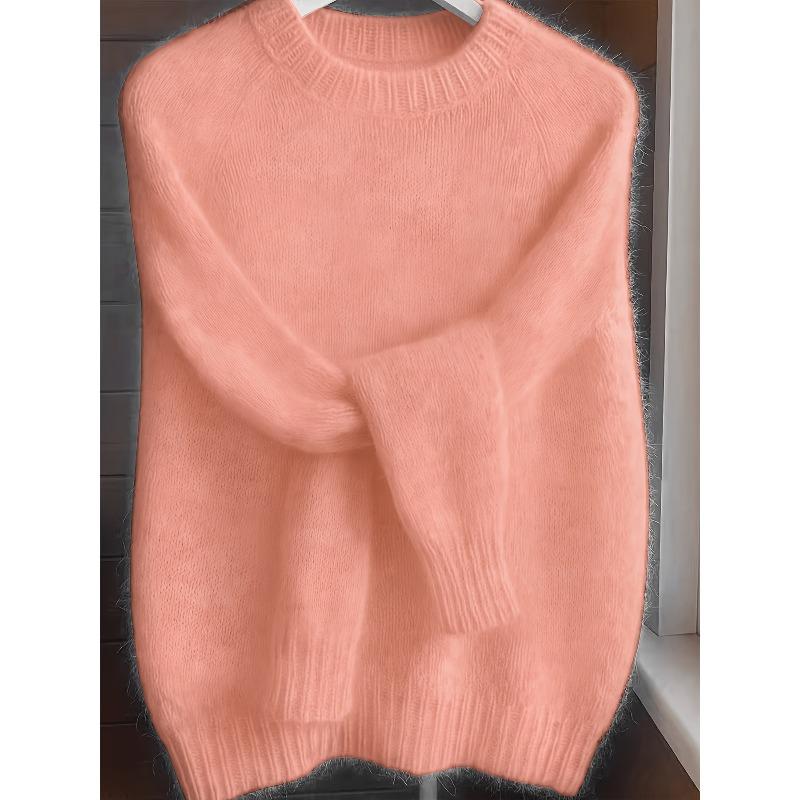 French-Style Round-Neck Sweater, Soft and Cozy, Elegant Design, Perfect for Spring and Autumn Commuting and Outings