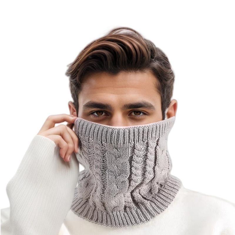 Thick Knit Fleece-Lined Snood: Winter Neck Warmer for Outdoor Cycling
