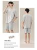 Modal Men's Summer Pajamas Set - Short Sleeve Pullover and Shorts for Cooling Comfort