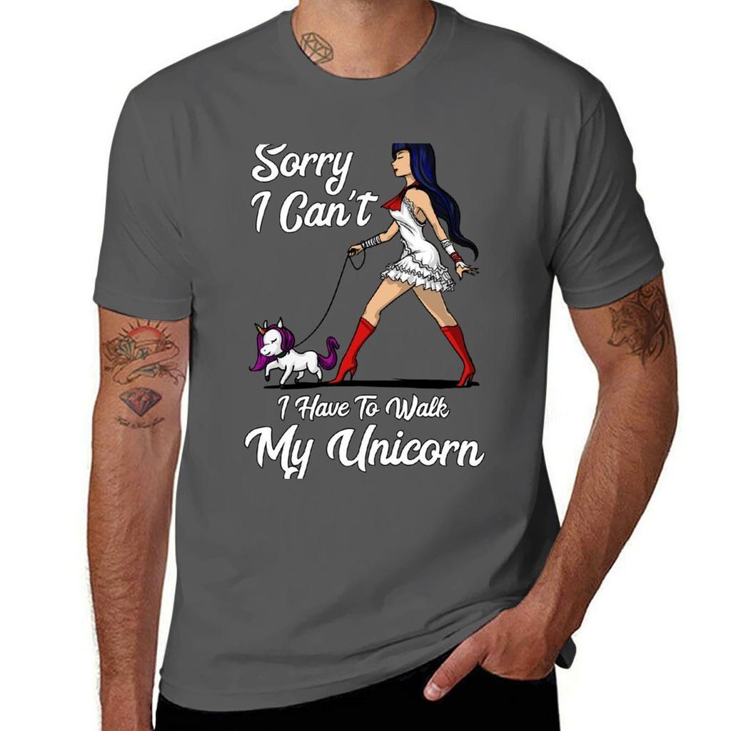 Sorry I Cant I Have To Walk My Unicorn Tshirt T Shirt Unisex Designer Tshirt