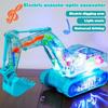 Electric Mechanical Gear Excavator Toy LED Light Up Excavator Toy  Kids Playing Supplies