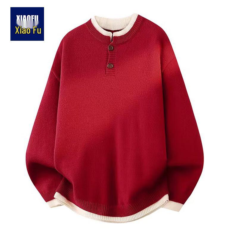 

Men s Color Block Round Neck Pullover Sweater XL