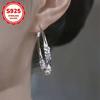 925 Sterling Silvery Large Round Earrings for Women- Minimalist Round Design, Cool Color Aesthetics, Versatile Daily Party Accessories