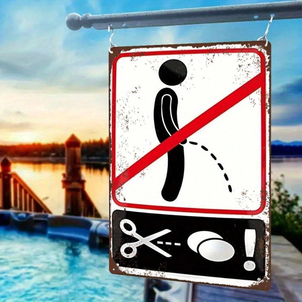 1pc No Peeing Warning Metal Sign 8x12 Inch Durable Flat Plaque for Home Bar Bedroom Restaurant Kitchen Decor