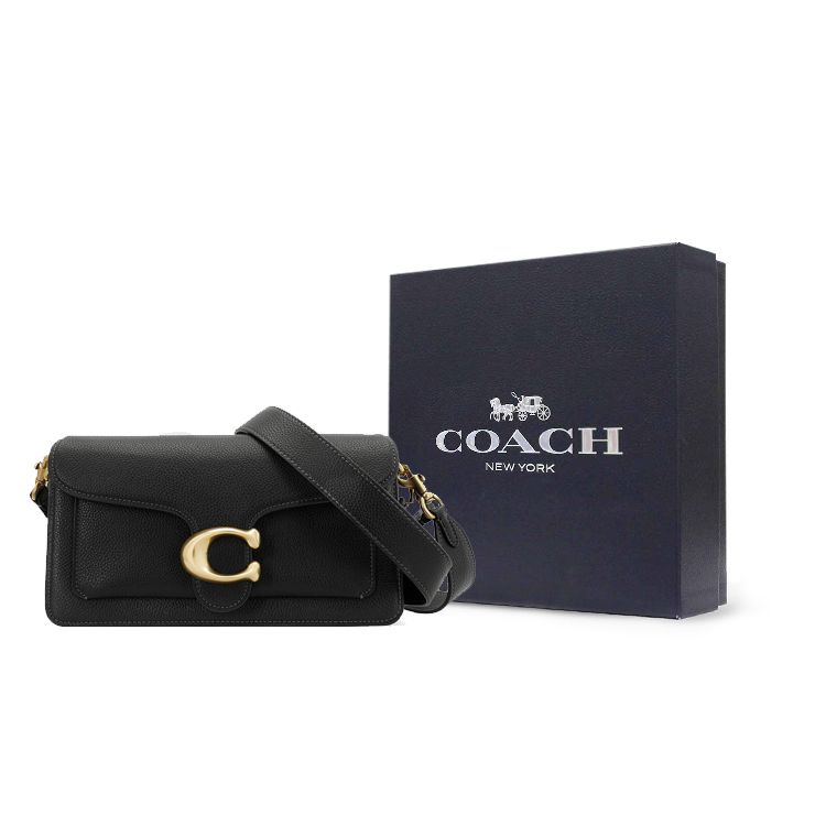 Coach Tabby 26 Flap Closure Pebble Leather Crossbody Bag Medium Women Bags Black CH857-B4BK